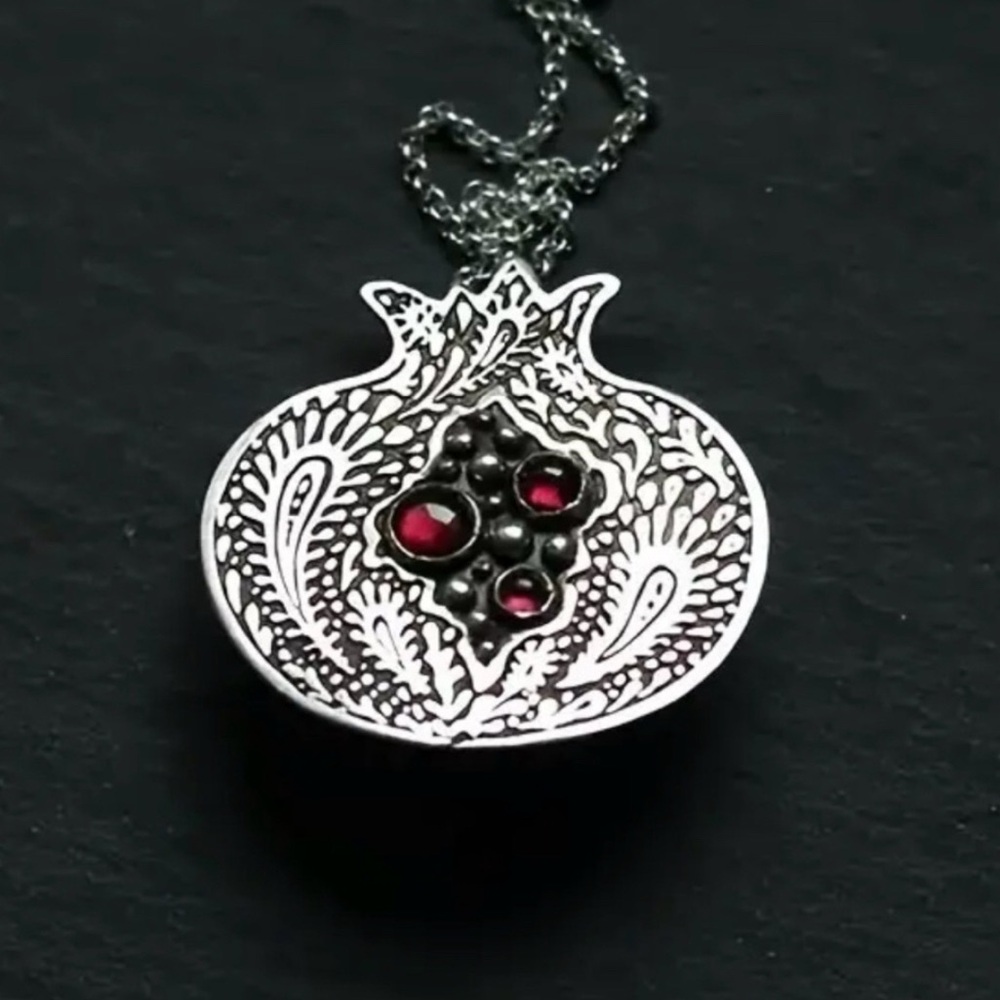 Fruit of the Dead~ Pomegranate Persephone Adonis Greek Gods Spinel Seed Necklace - Picture 6 of 11